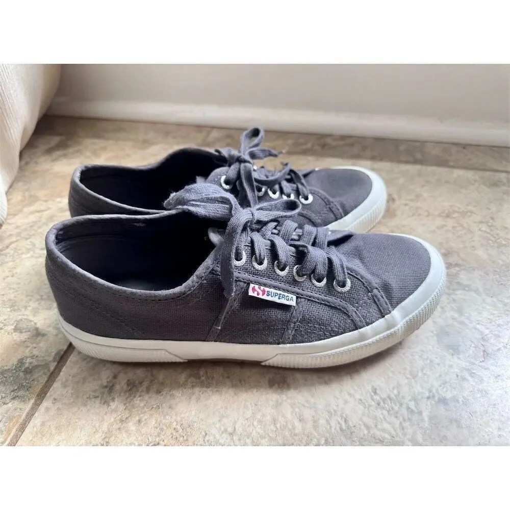 Superga 2750 Cotu Classic Canvas Sneakers Dark Gray Unisex Size 6.5 Casual Shoes - Picture 2 of 8